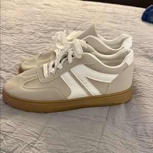 Stylish Beige and White Sneakers